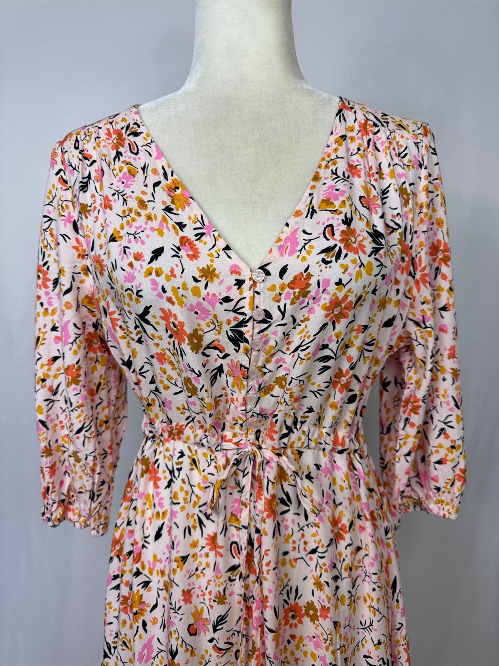 Petal & Pup Kelda Maxi Dress Size Small Floral Beige Orange - Picture 8 of 15